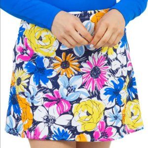 IBKUL Women's Swing Skort Orange Medeline Print NWT